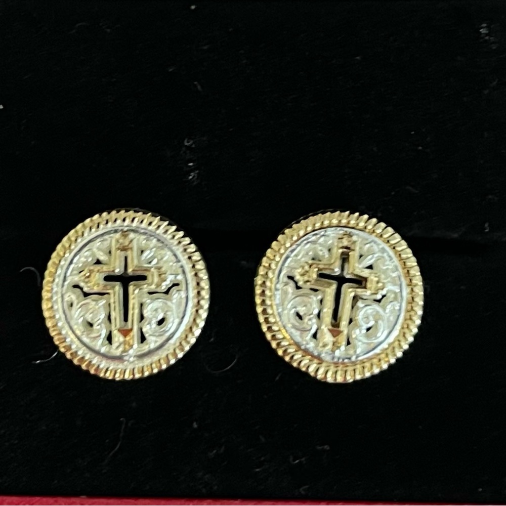 Beautiful 2 tone earrings silver- gold